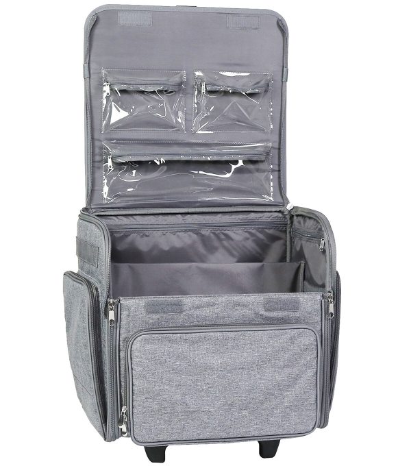 Everything Mary 18.5 Gray Collapsible Rolling Scrapbook Case - Image 2