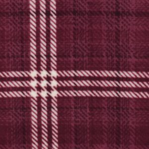Burgundy Sweater Plaid Anti Pill Fleece Fabric