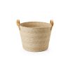 Tan Wicker Basket With Twisted Handles by Place   Time