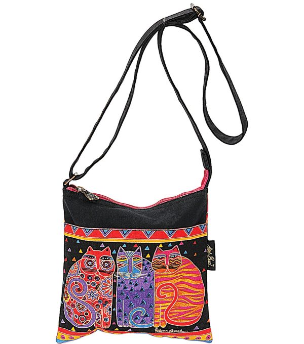 Laurel Burch Crossbody Purse Zipper Top 10X10 Feline Friends - Image 2