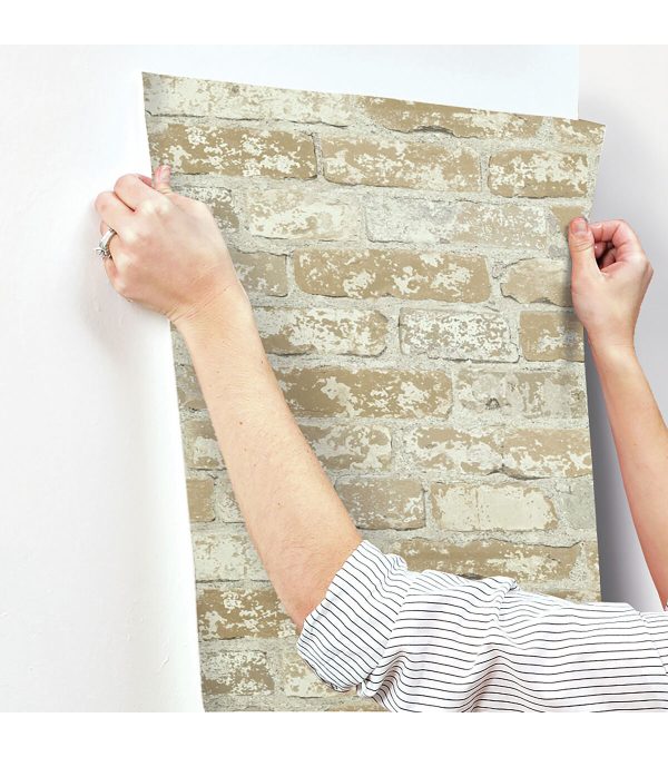 RoomMates Wallpaper Stuccoed Brown Brick - Image 9