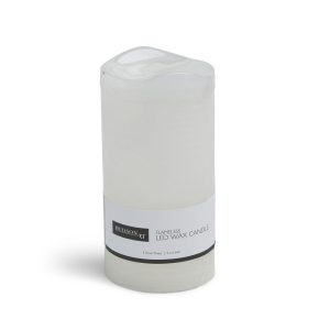 Flameless Vanilla Scented LED Rustic Pillar Candle 3 x6  White