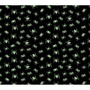 Glow in the Dark Spiders Flannel Fabric