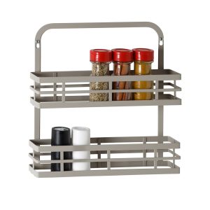 Honey Can Do 12 x 15 Gray 2 Tier Modern Over the Door Spice Rack - 1