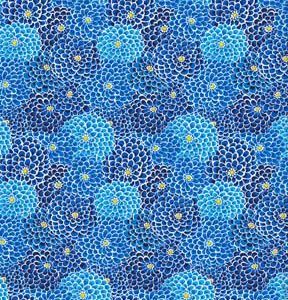 Fabric Traditions Blue Dahlias Cotton Fabric by Keepsake Calico