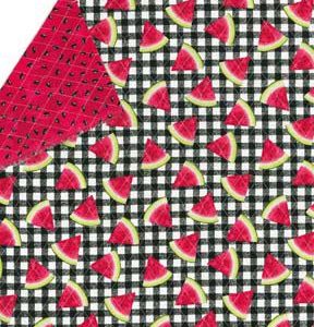 Fabric Traditions Red Watermelon Double Faced Quilted Cotton Fabric
