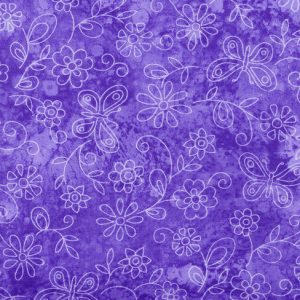 Fabric Traditions Butterflies on Purple Cotton Fabric by Keepsake Calico