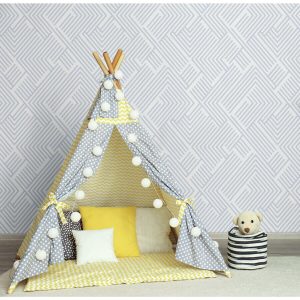 RoomMates Silver Perplexing Peelable Wallpaper