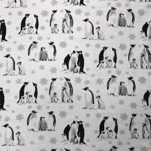 Penguins on White Super Snuggle Flannel Fabric