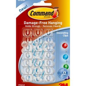 Command 44ct Clear Decorating Clips   Strips - 1
