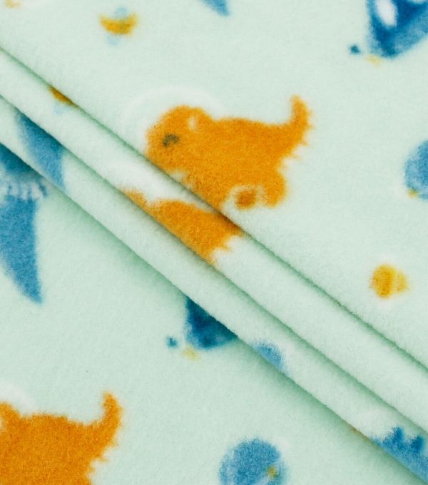 Dinosuars in Space Anti Pill Fleece Fabric - Image 2