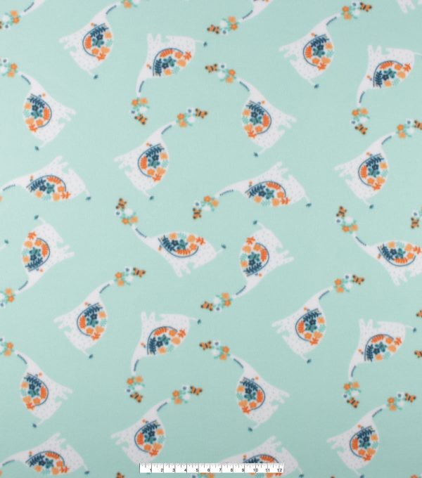 Floral Elephant Blizzard Fleece Fabric - Image 3