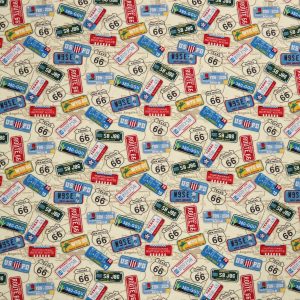 License Plates Scattered Super Snuggle Flannel Fabric