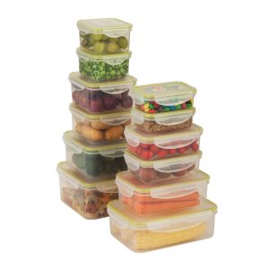 Honey Can Do 10 Clear Plastic Snap Lock Food Storage Containers 24ct