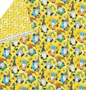 Fabric Traditions Yellow Bees   Gnomes Double Faced Quilted Cotton Fabric