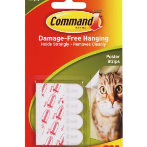 Command 12pk White Small Adhesive Poster Strips