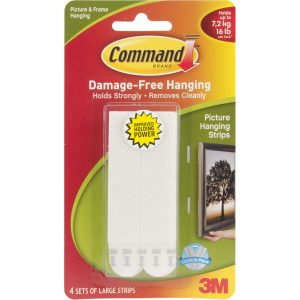 Command 16lb White Large Picture Hanging Strips 4pk