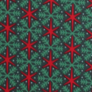 Red   Green Snowflakes Blizzard Fleece Fabric