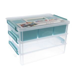 John Bead 10 x 7 Clear Joy Filled Stackable Storage Containers 3pk