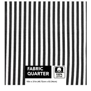 18 x 21 Black Stripes Cotton Fabric Quarter 1pc by Keepsake Calico