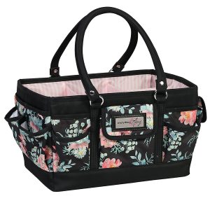 Everything Mary 13 Black Floral Collapsible Deluxe Store   Tote