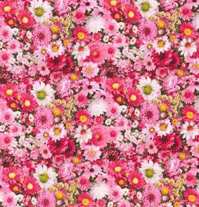 Fabric Traditions Pink   Red Garden Party Floral Premium Cotton Fabric