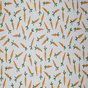 Garden Carrots on White Cotton Fabric by Quilter s Showcase