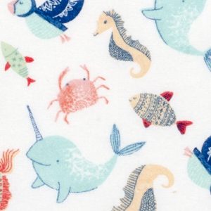 Pattern Trap Sea Life Super Snuggle Flannel Fabric