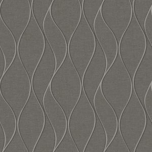 RoomMates Wallpaper Grey Wave Ogee