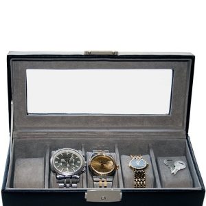Leather Five-Slot Watch Box