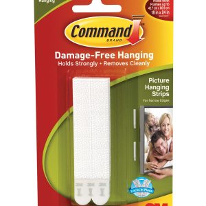 Command 4pk White Narrow Picture Hanging Strips