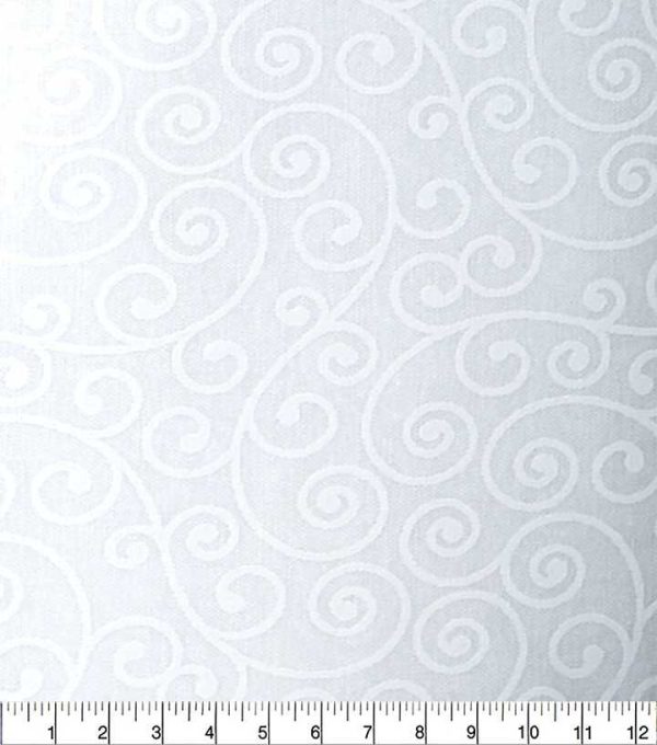 White Scroll Quilt Cotton Fabric by Keepsake Calico - Image 2
