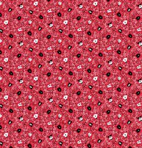 Fabric Traditions Red Dog Bandana Novelty Cotton Fabric