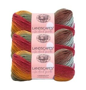 Lion Brand Landscapes 147yds Worsted Acrylic Yarn 3 Bundle
