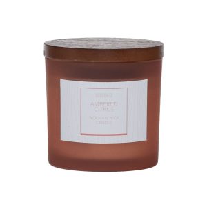 5oz Wood Wick Amber Citrus Scented Jar Candle by Hudson 43
