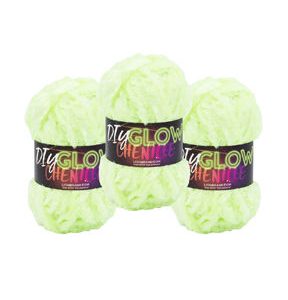 Lion Brand DIY Glow Chenille 32yds Super Bulky Polyester Yarn 3 Bundle