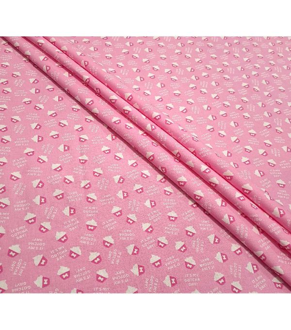 Cupcakes on Pink Novelty Cotton Fabric - Image 2