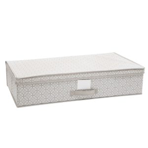 Simplify 28 x 6 Gray Boho Under the Bed Storage Box With Handle