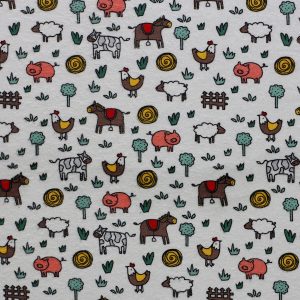 Farm Animal Doodles Super Snuggle Flannel Fabric