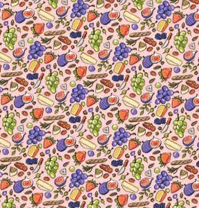Fabric Traditions Picnic Time on Pink Novelty Cotton Fabric