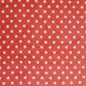 Red   White Polka Dot Sew Lush Fleece Fabric