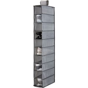 Simplify 47 Heather Gray 10 Shelf Shoe Organizer