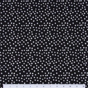 Irregular Dots on Black Quilt Cotton Fabric by Keepsake Calico