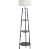 All The Rages 62.5 Shelf Floor Lamp 3 Tier With Fabric Shade