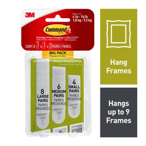 Command 12ct Assorted White Picture Hanging Strips - 1