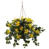 Nearly Natural Hibiscus in Hanging Basket