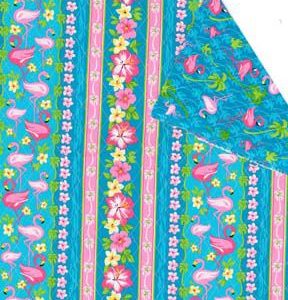 Fabric Traditions Pink Flamingos Double Faced Quilted Cotton Fabric