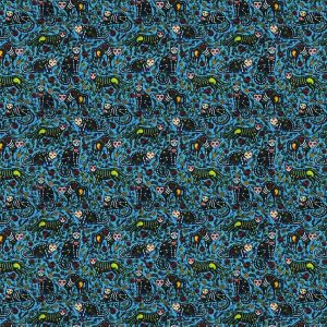 Skeleton Cat Super Snuggle Flannel Fabric