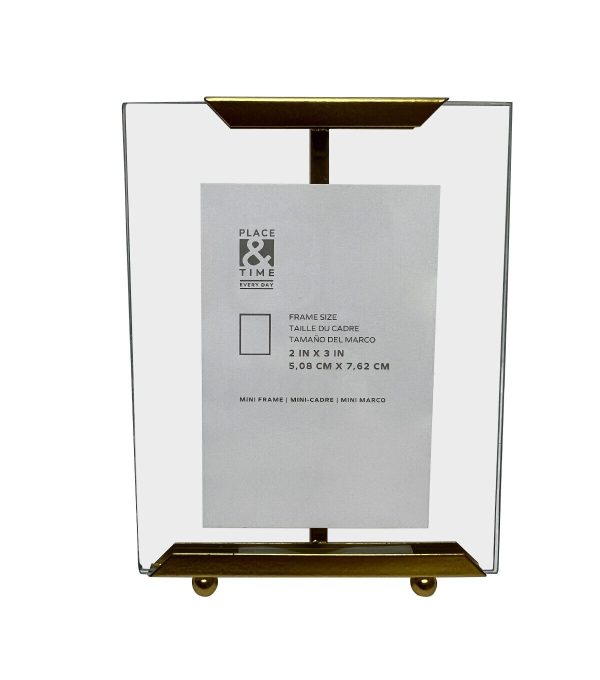 2 x 3 Bronze Edged Transparent Tabletop Picture Frame by Place   Time