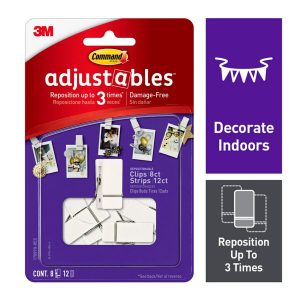 Command 20ct Adjustable Spring Clips   Strips